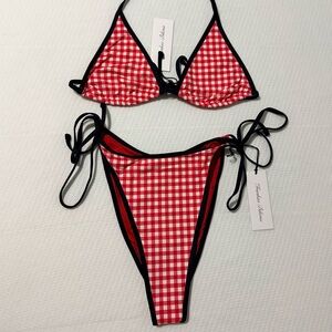 Frankie's Bikinis Grace Top Romeo Cheeky Bottom Sz Medium Bikini Set